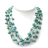 HinsonGayle "Maria" Double Strand Turquoise and Pearl Rope Necklace (Artisan Collection)