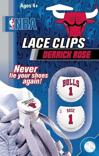 NBA Chicago Bulls Derrick Rose Home Lace Clips Shoelace Locks, Regular, White