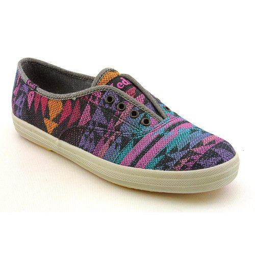 Keds Women's Champion Laceless Blanket Slip-On Sneaker, Purple Multi, 9 M US