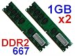 TOPRAM 2GB (1GBx2) DDR2 667MHz PC2-5300 Dual Channel DIMM Memory Kit