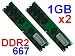 TOPRAM 2GB (1GBx2) DDR2 667MHz PC2-5300 Dual Channel DIMM Memory Kit
