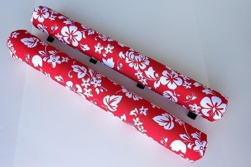 27" Roof Rack Pads Red Floral - Non Logo (Made in U.S.A.) Regular Pads