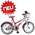 bike*star 40.6cm (16 Inch) Kids Children Girls Bike Bicycle -  Colour White & Pink