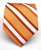 100% Silk Woven Peach Striped Tie