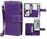 iPhone 6/6S Case, xhorizon TM FLK Premium Leather Folio Wallet Magnetic Purse Flip Book Style Multiple Card Slots Cash Case Cover for iPhone 6/6S [4.7