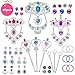Tagitary 48 Pack Princess Pretend Jewelry Toy,Jewelry Dress Up Play Set for Girls Included Necklaces Wands Rings Earrings and Bracelets, Pretend Play Jewelry Set for Girls