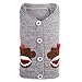 The Worthy Dog Sock Monkey Cardigan for Dogs, X-Large, Gray