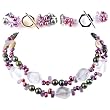 Double Strand Necklace made of Freshwater Cultured Pearls and Cystals *** Augustina Jewelry Special Design !