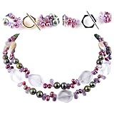 AugustinaJewelry Double Strand Necklace made of Freshwater Cultured Pearls and Cystals *** AugustinaJewelry Special Design !