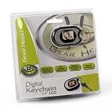 Gear Head 1.1-inch Digital Keychain (Black & Silver)