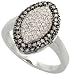 14k White Gold Marquise-shaped Ring, 11/16 (17mm) wide, w/ 0.65 Carat Round Brilliant Diamonds