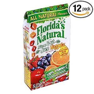 Florida's Natural Fruit Juice Nuggets, Assorted, 4.8-Ounce Cartons (Pack of 12)