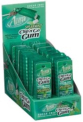 Aura Clip'n'go Sugar Free Spearmint Gum, 0.46-Ounce Units (Pack of 12)