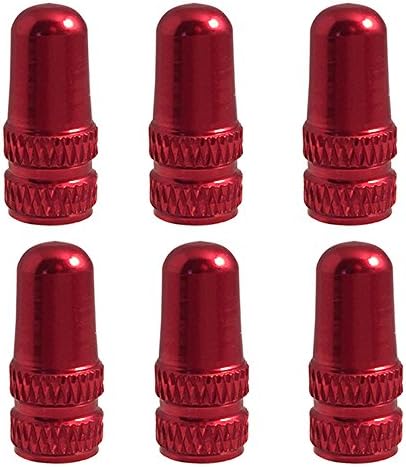 New Anodized Machined Aluminum French Style Presta Valve Cap Red 6pc