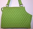 Designer Dog Carrier - Open Top Quilted Pet Carrier - Lime