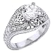 Filigree diamond cz silver ring