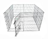 24H" x 24" 8 Panel GoGo Black Epoxy Exercise Pen w/ Walk Thru Door