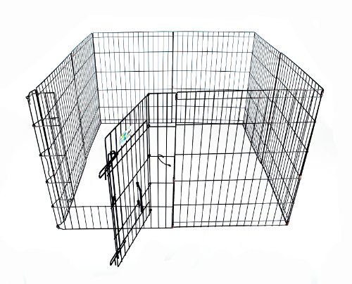 24H x 24 8 Panel GoGo Black Epoxy Exercise Pen w/ Walk Thru Door