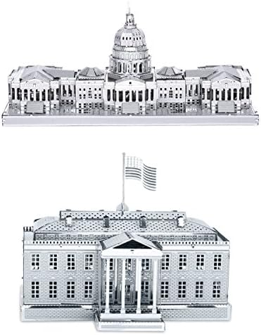 Metal Works Model 3D Laser Cut Models - U.S. Capitol Building AND White House = SET OF 2
