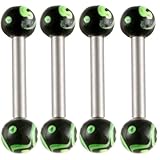 IMAGE OF 16g 16 gauge (1.2mm), 5/16 Inches (8mm) long - surgical steel eyebrow lip bars ear tragus rings earrings straight barbell bar hand paint lot AINV - Pierced Body Piercing Jewelry- Set of 4
