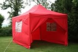 from Esc ltd 4.5mtr x 3mtr Red Pop Up Gazebo, FULLY WATERPROOF, with Four Side Panels and Carry Bag