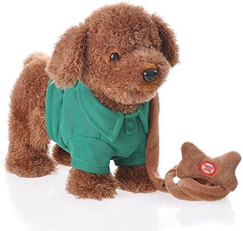 HiMango Children Electronic Music Pets Walking Dog Leash Remote Controlled Toy with Blue Clothing