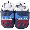 Kidzuu Soft Sole Baby Infant Leather Crib Shoes Navy Blue Democratic Party Donkey