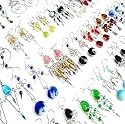 WHOLESALE LOT Handmade Peruvian Murano Glass Crystal Alpaca Silver Dangle Earrings ~ YOU CHOOSE YOUR QUANTITY!