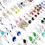 51bShRqkX0L. SL160  WHOLESALE LOT 50 Handmade Peruvian Murano Glass Crystal Alpaca Silver Dangle Earrings