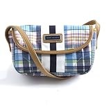 Tommy Hilfiger Westwood Crossbody Purse - Blue Madras Plaid - Top Flap Snap