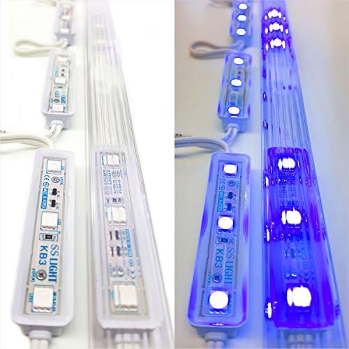 Storefront Window LED Lights Kit with Protective Tracks for Indoor &amp; Outdoor Plug in Light (Blue 50ft)