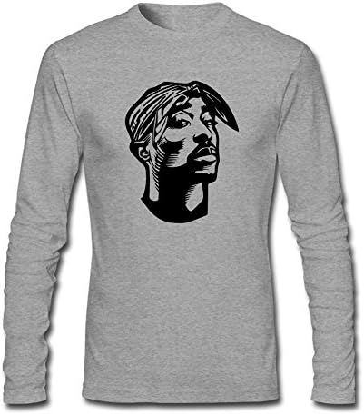 Grayer Men's Tupac Image Vectorportal Long Sleeve Shirt XXL Grey
