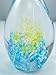 Tripact Inc M Design Art Handcraft Bubbling Blue and Yellow Coral in Egg Paperweight PW-633 [Kitchen]