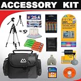 Deluxe Accessory Kit for Canon Powershot Digital Cameras (S2 IS, S3 IS, S5 IS, SX100 IS) with Digital Camera Case