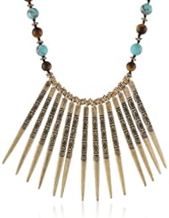 Lucky Brand Turquoise Colored Spike Tribal Necklace, 24.50"