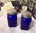 Salt and Pepper Square Blue Cobalt Glass