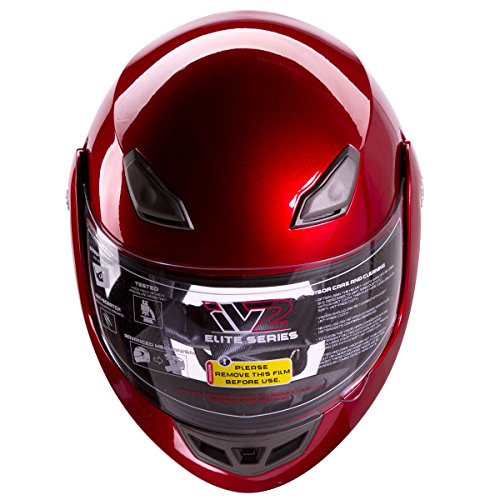IV2 Bluetooth Compatible Modular Flip up Motorcycle Helmet Metallic