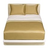 Review Springs Industries  / Modern Home Reversible Coverlet Set - Gold - Full/Queen