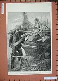 1885 Davidson Knowles Man Lady Fishing Boats Fine Art