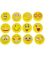 Lot Of 72 Assorted Round Emoji Face Erasers