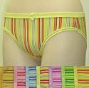 Women's Cotton Assorted Color Sexy Striped Bikini Style Panties 12-Pack (Wholesale Pricing)