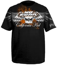 No Fear MMA Men's ORANGE BRAWL T-Shirt- Black
