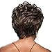 YX Brown Natural Hair Wig afro Women Synthetic Wigs Short Wigs for Black Women as Real Hair Wigs 32CM(Dark Brown)