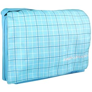 Baby Blue Plaid 15.4 inch Laptop Padded Compartment Shoulder Messenger Bag for K-Cliffs Lifestyle