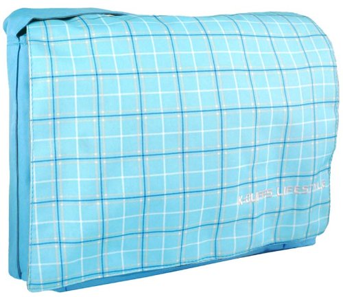 Blue Messenger Bag,Baby Blue Plaid 15.4 inch Laptop Padded Compartment Shoulder Messenger Bag for K-Cliffs Lifestyle