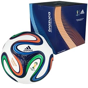 Adidas Fußball Brazuca Top Replique X-Mas, White/Night Blue/Multicolor, 5, G73621