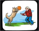 Mouse Pad with body, individuals, individual, domestic, game, humans, person, dog, ball, equipment, human, boy, persons, dogs, play, people, child, canine