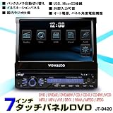 7インチ電動タッチパネルDVDプレーヤー[1DIN] ラジオ,USB,SD