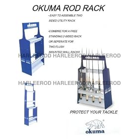 Okuma Fishing Tackle Display Rod Rack Holds 16 rods ABS