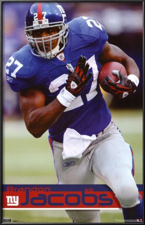 New York Giants - Brandon Jacobs Lamina Framed Poster Print, 22x34